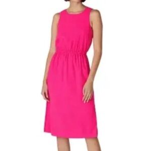 J. Crew, Midi Dress, Hot Pink, Size Medium